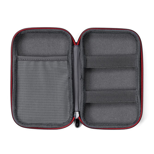 ポーチ（トラベルポーチ・ガジェットポーチ・小物入れ・おしゃれ・大容量・人気・おすすめ・男性・仕切り・収納・便利・持ち運び・セミハード・フルオープンファスナー・ストラップ・黒）BAGIN027BK