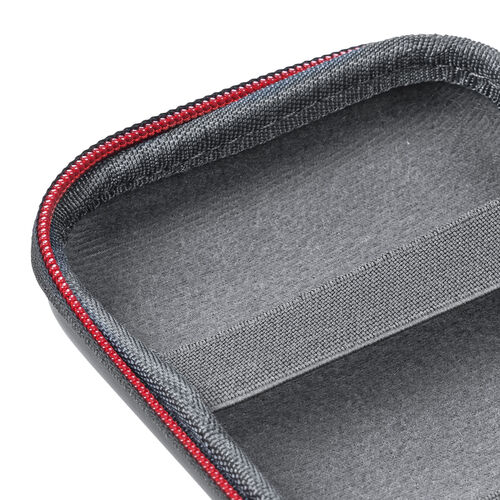 ポーチ（トラベルポーチ・ガジェットポーチ・小物入れ・おしゃれ・大容量・人気・おすすめ・男性・仕切り・収納・便利・持ち運び・セミハード・フルオープンファスナー・ストラップ・黒）BAGIN027BK