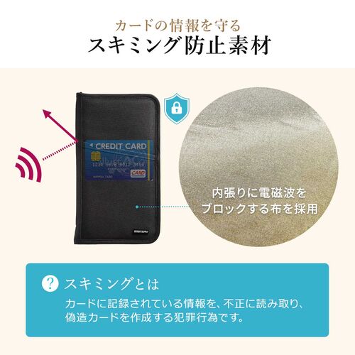 パスポートケース（トラベルオーガナイザー・おしゃれ・大容量・人気・おすすめ・男性・仕切り・収納・便利・スキミング防止・13ポケット・航空券対応・グレー）BAGIN032GY