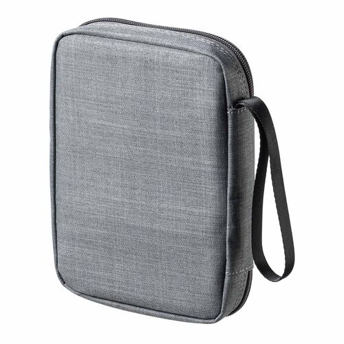 ポーチ（トラベルポーチ・ガジェットポーチ・小物入れ・おしゃれ・大容量・人気・おすすめ・男性・仕切り・収納・便利・持ち運び・フルオープン・薄型・ゴムバンド・グレー）BAGIN035GY