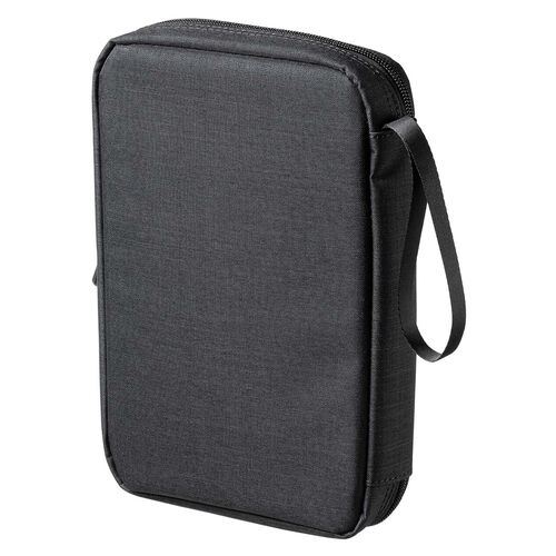 ポーチ（トラベルポーチ・ガジェットポーチ・小物入れ・おしゃれ・大容量・人気・おすすめ・男性・仕切り・収納・便利・持ち運び・フルオープン・薄型・ゴムバンド固定・黒）BAGIN036BK