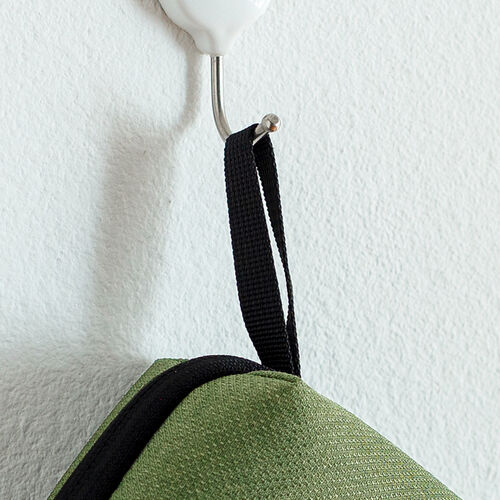 ガジェットポーチ（トラベルポーチ・旅行・出張・収納ポーチ・撥水生地・ダブルファスナー・自立・カーキ）