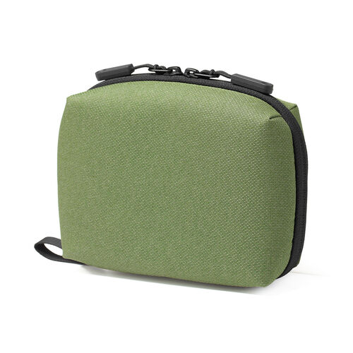 ガジェットポーチ（トラベルポーチ・旅行・出張・収納ポーチ・撥水生地・ダブルファスナー・自立・カーキ）