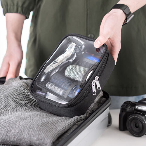 ガジェットポーチ（小物入れ・クリア・四角・縦長・旅行・海外旅行・出張・収納・トラベルポーチ・整理）