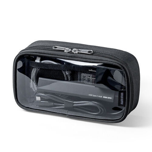 ガジェットポーチ（小物入れ・クリア・縦長・旅行・海外旅行・出張・収納・トラベルポーチ・整理）