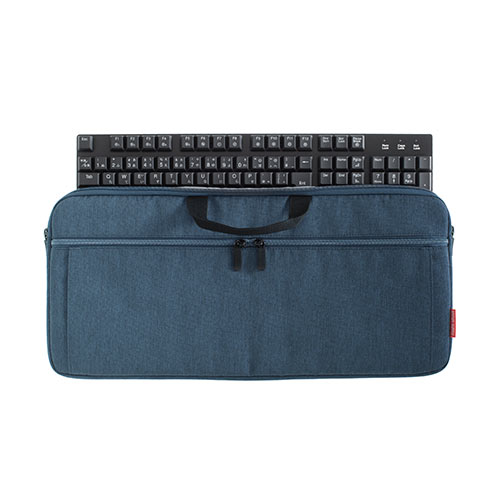 キーボード収納バッグ（パソコン用キーボード・インナーケース・フルキーボード対応・撥水加工・持ちはこび・ネイビー）