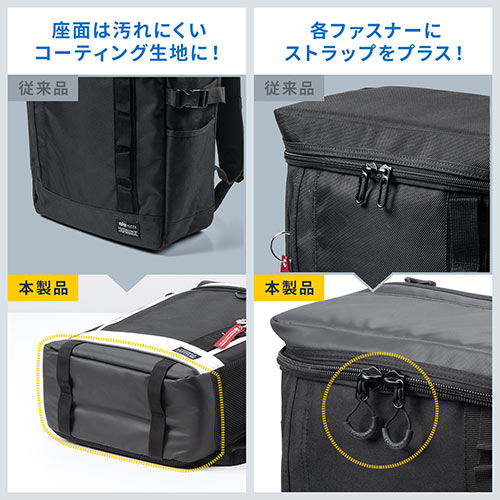 リュック（通勤・通学・ビジネス・アウトドア・A4収納・スクエア