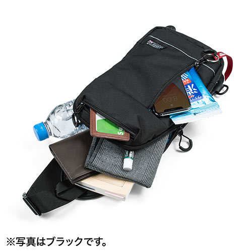 ボディバッグ（ワンショルダーバッグ・斜めがけバッグ・ワンショルダー・5ポケット・ロンズデール・レッド）