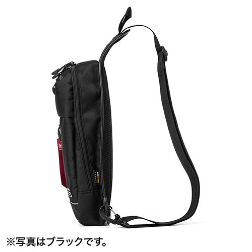 ボディバッグ（ワンショルダーバッグ・斜めがけバッグ・ワンショルダー・5ポケット・ロンズデール・レッド）