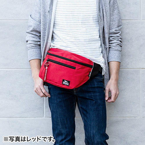 ウエストバッグ（ボディバッグ・ワンショルダーバッグ・斜めがけバッグ・ワンショルダー・7ポケット・ロンズデール・ネイビー）