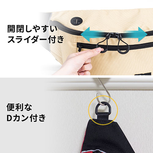 ウエストバッグ（ボディバッグ・ワンショルダーバッグ・斜めがけバッグ・ワンショルダー・7ポケット・ロンズデール・ネイビー）