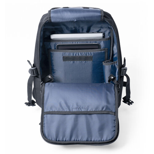 リュック（フラップ付き・ロゴレス・15.3インチ・PC収納・通学・通勤・カジュアル・多機能・メンズ・ビジネス・バックパック・大容量・24L・A4収納・ブラック）