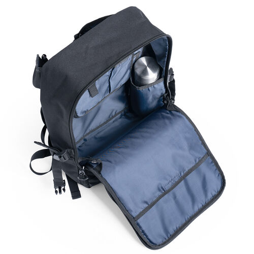 リュック（フラップ付き・ロゴレス・15.3インチ・PC収納・通学・通勤・カジュアル・多機能・メンズ・ビジネス・バックパック・大容量・24L・A4収納・ブラック）