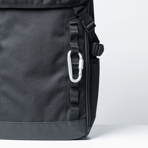 リュック（フラップ付き・ロゴレス・15.3インチ・PC収納・通学・通勤・カジュアル・多機能・メンズ・ビジネス・バックパック・大容量・24L・A4収納・ブラック）