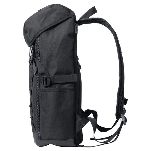 リュック（フラップ付き・ロゴレス・15.3インチ・PC収納・通学・通勤・カジュアル・多機能・メンズ・ビジネス・バックパック・大容量・24L・A4収納・ブラック）