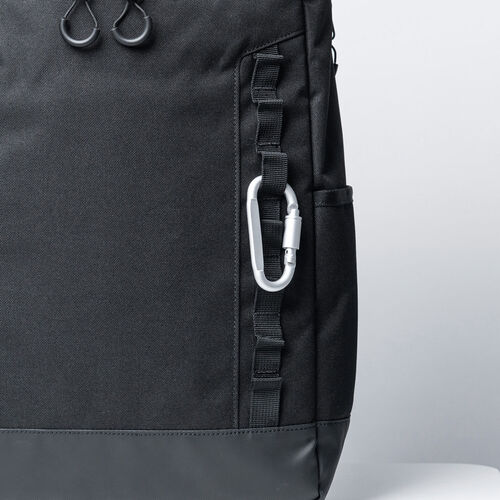 リュック（スクエア・ロゴレス・16インチ・PC収納・通学・通勤・カジュアル・多機能・メンズ・ビジネス・ボックスパック・バックパック・大容量・26L・A4収納・ブラック）