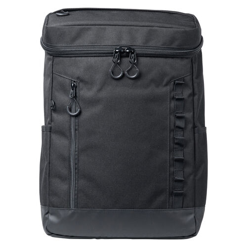 リュック（スクエア・ロゴレス・16インチ・PC収納・通学・通勤・カジュアル・多機能・メンズ・ビジネス・ボックスパック・バックパック・大容量・26L・A4収納・ブラック）