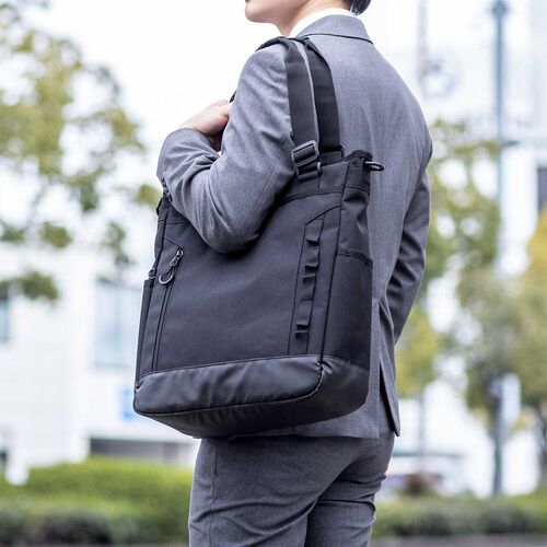 3WAYトートバッグ｜PC収納・A4対応・通勤通学・21L・黒