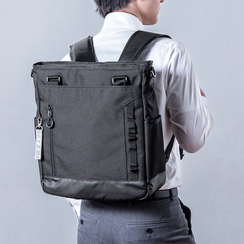 3WAYトートバッグ｜PC収納・A4対応・通勤通学・21L・黒