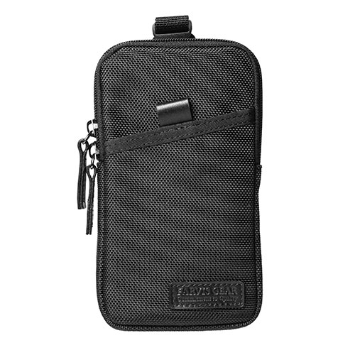 リュックベルト用スマホポーチ（ベルト取付・3通り設置可能・ブラック）