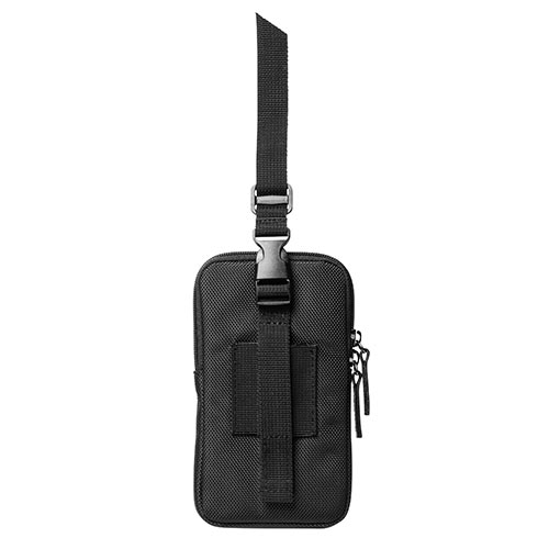 リュックベルト用スマホポーチ（ベルト取付・3通り設置可能・ブラック）