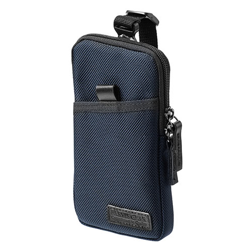 リュックベルト用スマホポーチ（ベルト取付・3通り設置可能・ネイビー）