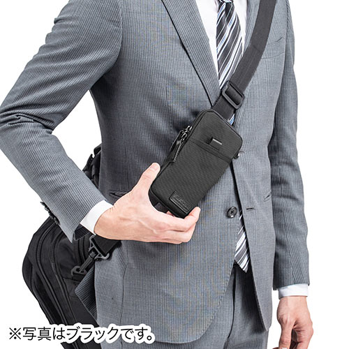 リュックベルト用スマホポーチ（ベルト取付・3通り設置可能・ネイビー）