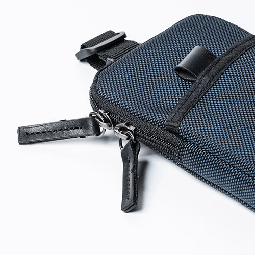 リュックベルト用スマホポーチ（ベルト取付・3通り設置可能・ネイビー）