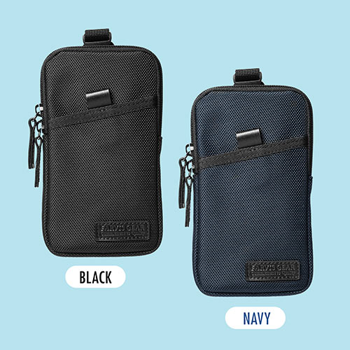 リュックベルト用スマホポーチ（ベルト取付・3通り設置可能・ネイビー）
