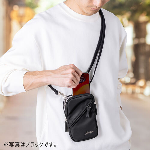 スマホポーチ（ショルダーポーチ・スマホショルダー・斜め掛け・スマホポシェット・ネイビー）