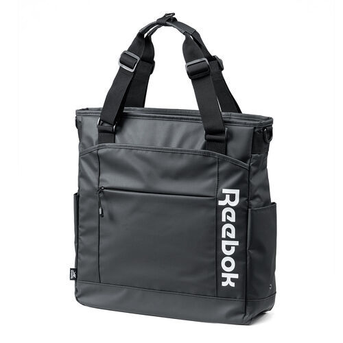 3WAYトートバッグ（Reebok・防水生地・手提げ・肩掛け・リュック・ショルダー・長さ調整・大容量20L・A4収納・ビジネストート・15.6インチPC対応・ロゴホワイト)