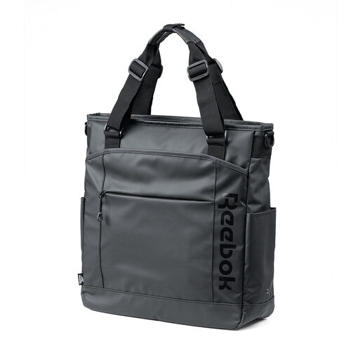 3WAYトートバッグ（Reebok・防水生地・手提げ・肩掛け・リュック・ショルダー・長さ調整・大容量20L・A4収納・ビジネストート・15.6インチPC対応・ロゴブラック）
