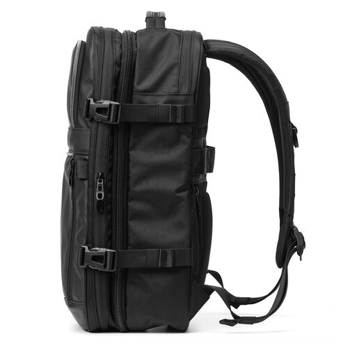 リュック（拡張・22～33リットル・大容量・16インチ・PCリュック・バックパック・出張・旅行・ビジネス・撥水・通勤・多機能・大型・メンズ・シンプル・多収納・ブラック）