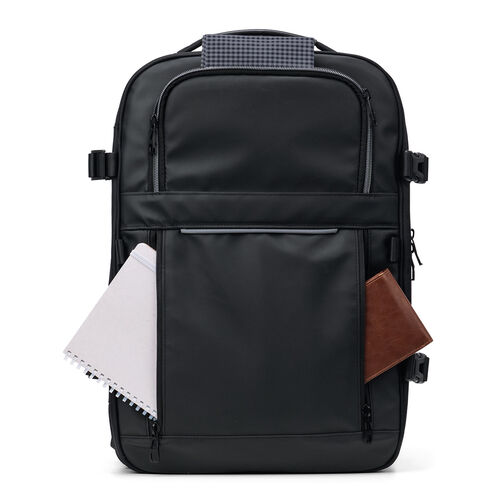 リュック（拡張・22～33リットル・大容量・16インチ・PCリュック・バックパック・出張・旅行・ビジネス・撥水・通勤・多機能・大型・メンズ・シンプル・多収納・ブラック）