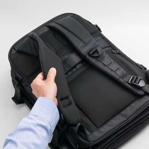 リュック（拡張・22～33リットル・大容量・16インチ・PCリュック・バックパック・出張・旅行・ビジネス・撥水・通勤・多機能・大型・メンズ・シンプル・多収納・ブラック）
