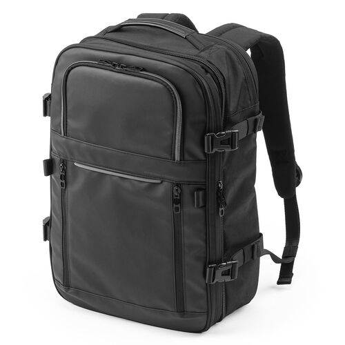 リュック（拡張・22～33リットル・大容量・16インチ・PCリュック・バックパック・出張・旅行・ビジネス・撥水・通勤・多機能・大型・メンズ・シンプル・多収納・ブラック）