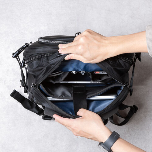 リュック（拡張・22～33リットル・大容量・16インチ・PCリュック・バックパック・出張・旅行・ビジネス・撥水・通勤・多機能・大型・メンズ・シンプル・多収納・ブラック）