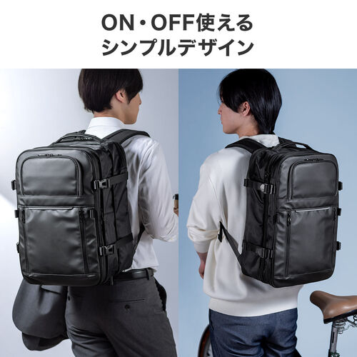 リュック（拡張・22～33リットル・大容量・16インチ・PCリュック・バックパック・出張・旅行・ビジネス・撥水・通勤・多機能・大型・メンズ・シンプル・多収納・ブラック）