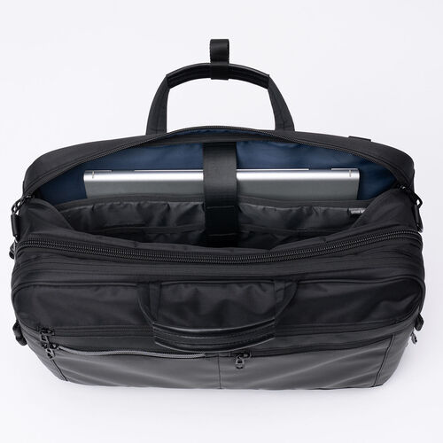 3WAYビジネスバッグ（拡張・26～39リットル・大容量・16インチ・PCバッグ・バックパック・ショルダー・手提げ・出張・撥水・通勤・多機能・大型・メンズ・シンプル・多収納・ブラック）