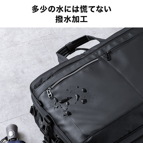 3WAYビジネスバッグ（拡張・26～39リットル・大容量・16インチ・PCバッグ・バックパック・ショルダー・手提げ・出張・撥水・通勤・多機能・大型・メンズ・シンプル・多収納・ブラック）