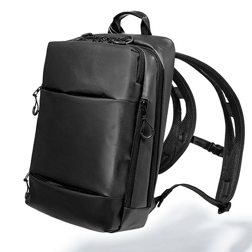 ビジネスリュック バックパック 軽量  耐水 通勤 自転車 SPACE-WING コーデュラ 22L　ブラック