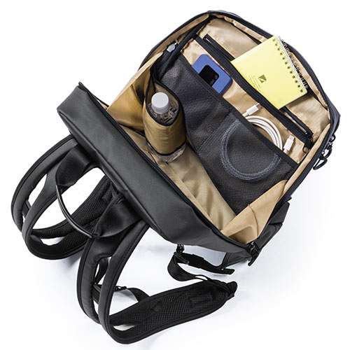 ビジネスリュック バックパック 軽量  耐水 通勤 自転車 SPACE-WING コーデュラ 22L　ブラック