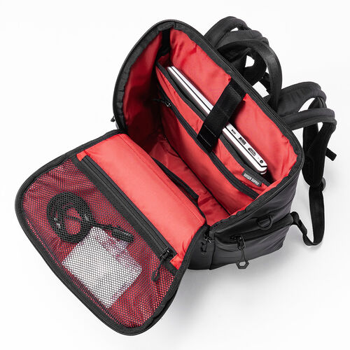 ビジネスリュック SPACE-WING（ラダー形状ショルダーベルト・20リットル・軽量・ビジネスバッグパック・通勤バッグ・ブラック）