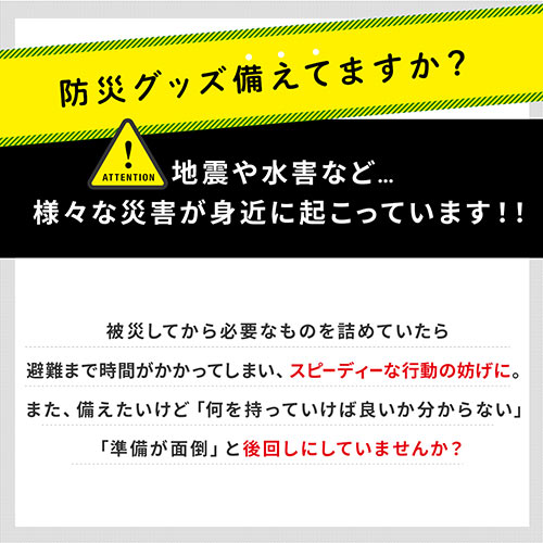 防災グッズ 避難グッズ 防災用品  防災リュック 避難セット 防災セット 3WAYキャリーバッグ 一人用 20点