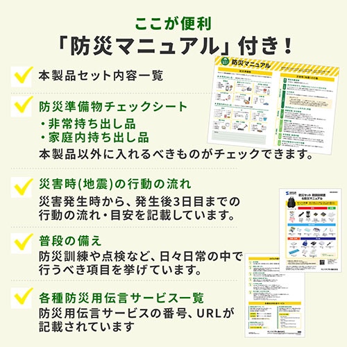 防災グッズ 避難グッズ 防災用品  防災リュック 避難セット 防災セット 3WAYキャリーバッグ 一人用 20点