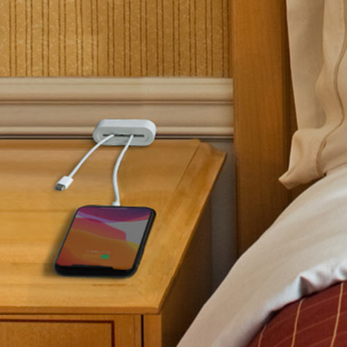 ケーブルホルダー（ケーブルアクセサリ・コードホルダー・ケーブル落下防止・シリコン製・テープ貼り付け・2個入り・ホワイト）