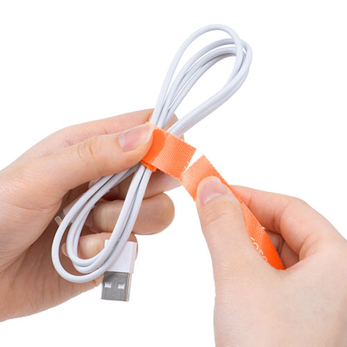 ケーブルタイ（結束バンド・手で裂く・ちぎる・ケーブルアクセサリ・ケーブルまとめ・3ｍ・オレンジ）