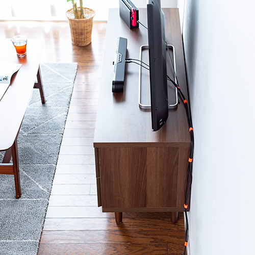 ケーブルタイ（結束バンド・手で裂く・ちぎる・ケーブルアクセサリ・ケーブルまとめ・3ｍ・オレンジ）