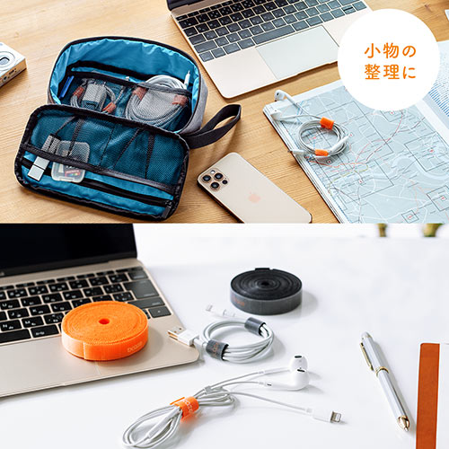 ケーブルタイ（結束バンド・手で裂く・ちぎる・ケーブルアクセサリ・ケーブルまとめ・3ｍ・オレンジ）