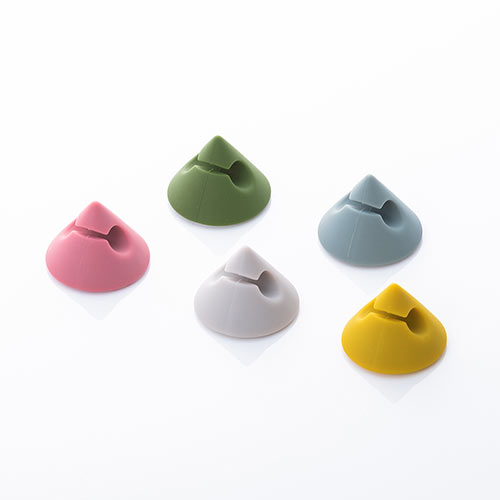 ケーブルホルダー（コードクリップ・ケーブル落下防止・シリコン・5色入り）